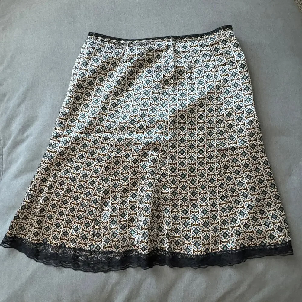 The Limited 100% Silk Lace Trim Skirt Size 12 Dark Academia Y2K Boho Vixen